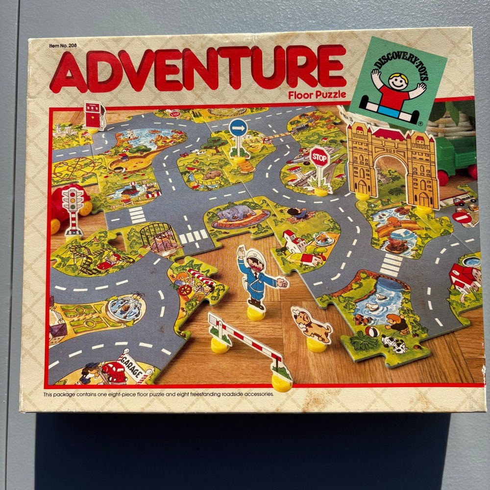 Discovery Toys Adventure Floor Puzzle No 208 Vintage Road Map with Accessories